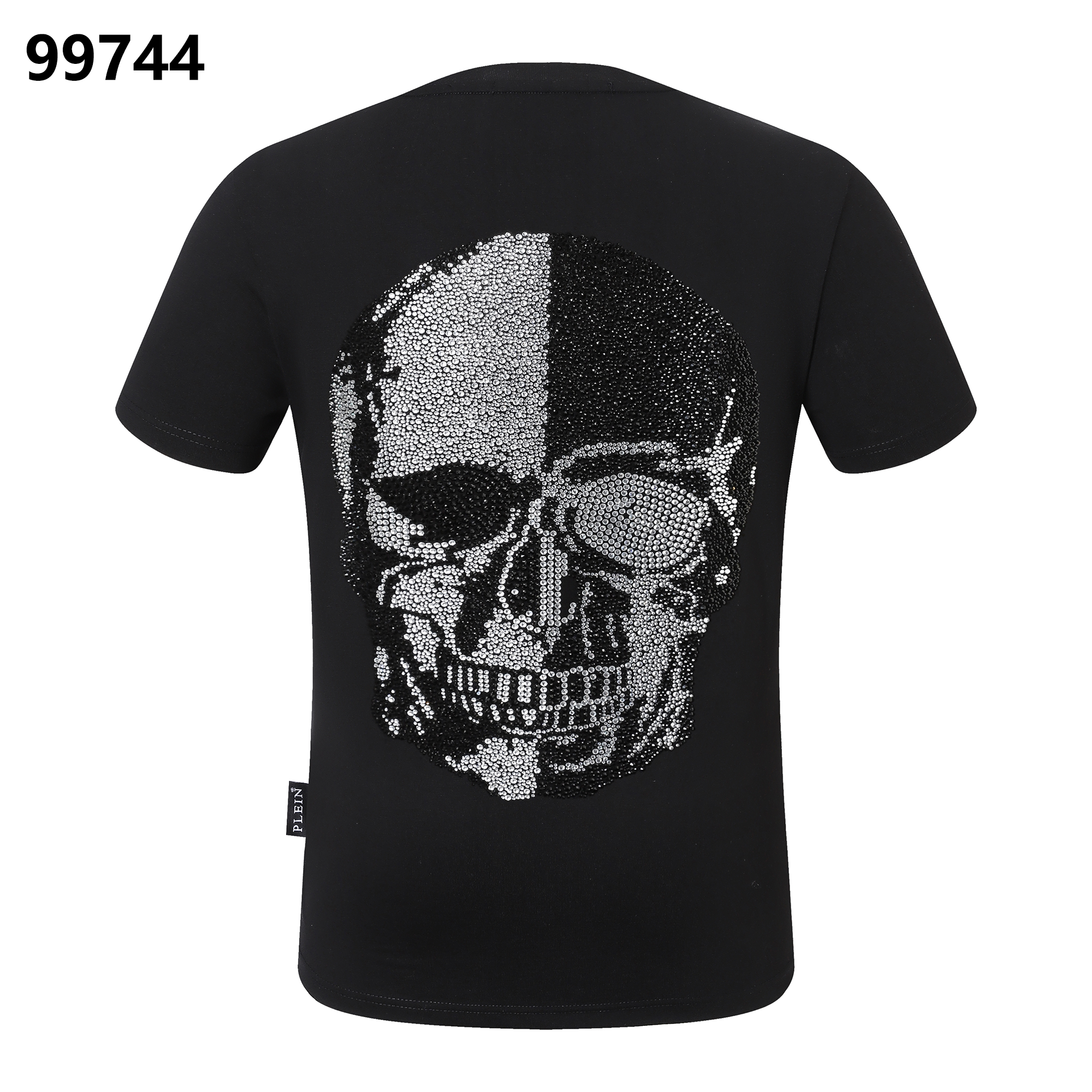 PHILIPP PLEIN ラインストーンスカルプリント クルーネックTシャツ