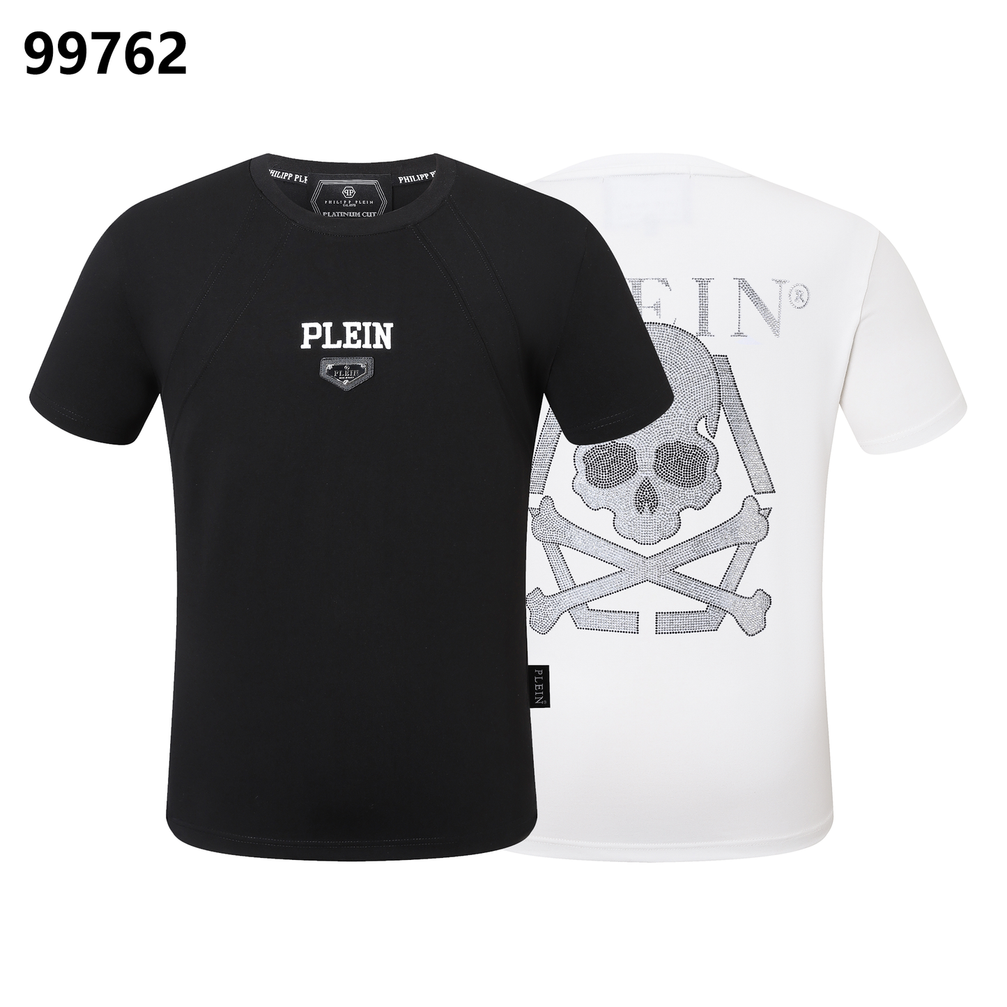 PHILIPP PLEIN T-Shirt mit Totenkopf-Print, Strassbesatz und Rundhalsausschnitt