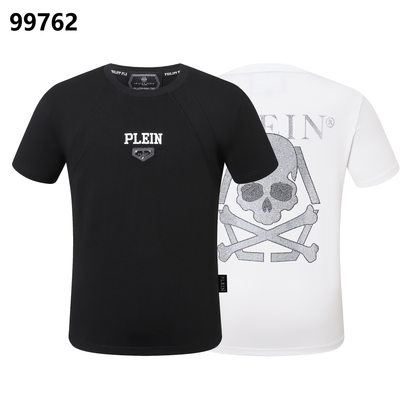 PHILIPP PLEIN T-Shirt mit Totenkopf-Print, Strassbesatz und Rundhalsausschnitt