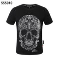 PHILIPP PLEIN 해골 프린트 크루넥 티셔츠