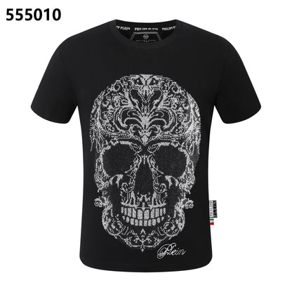 PHILIPP PLEIN T-Shirt mit Rundhalsausschnitt und Totenkopf-Print