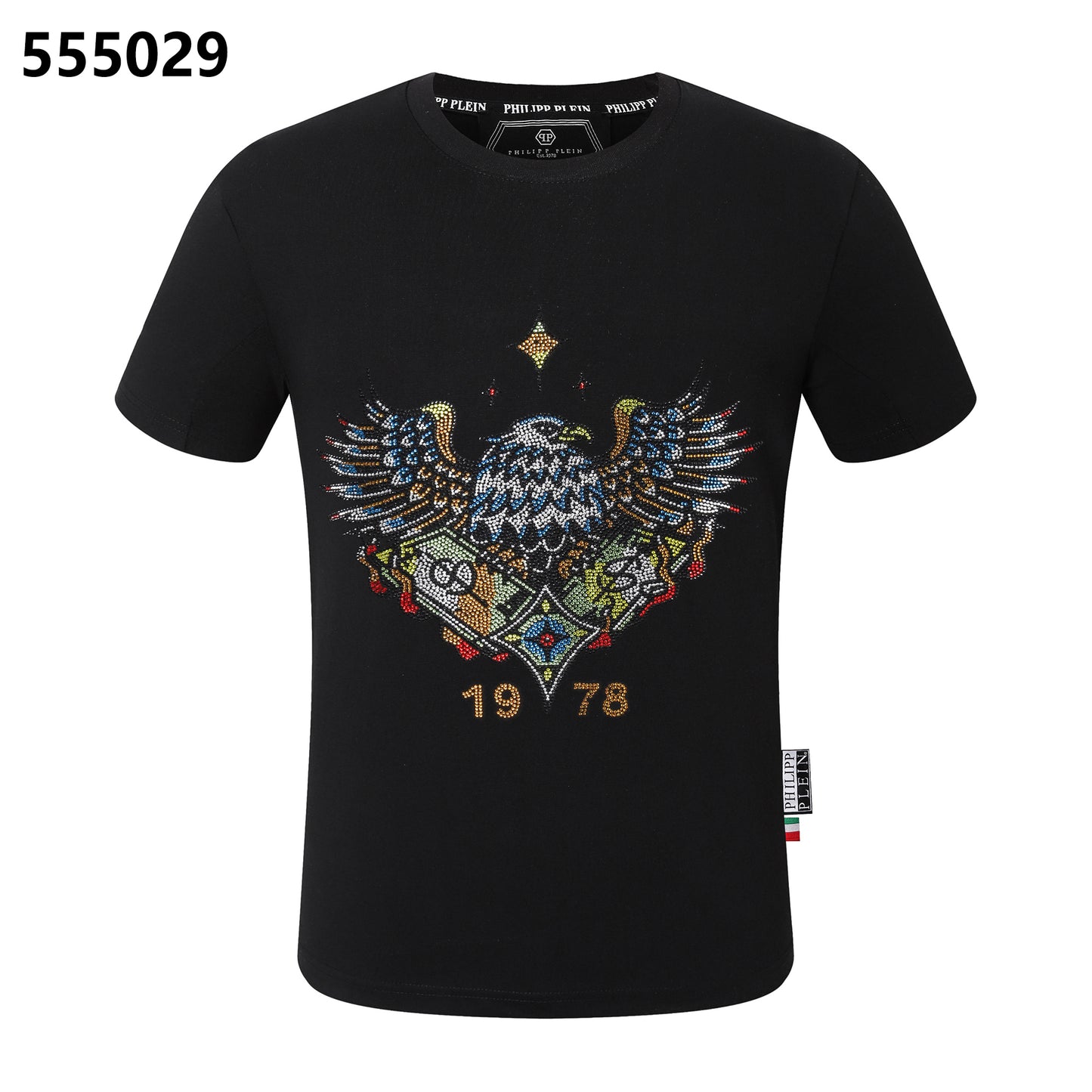 PHILIPP PLEIN Round-Neck T-Shirt with Eagle Design