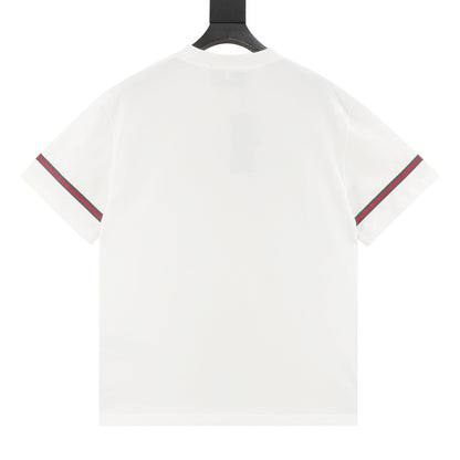 Gucci Red and Green 3D Embroidered Ribbon Short-Sleeve Shirt