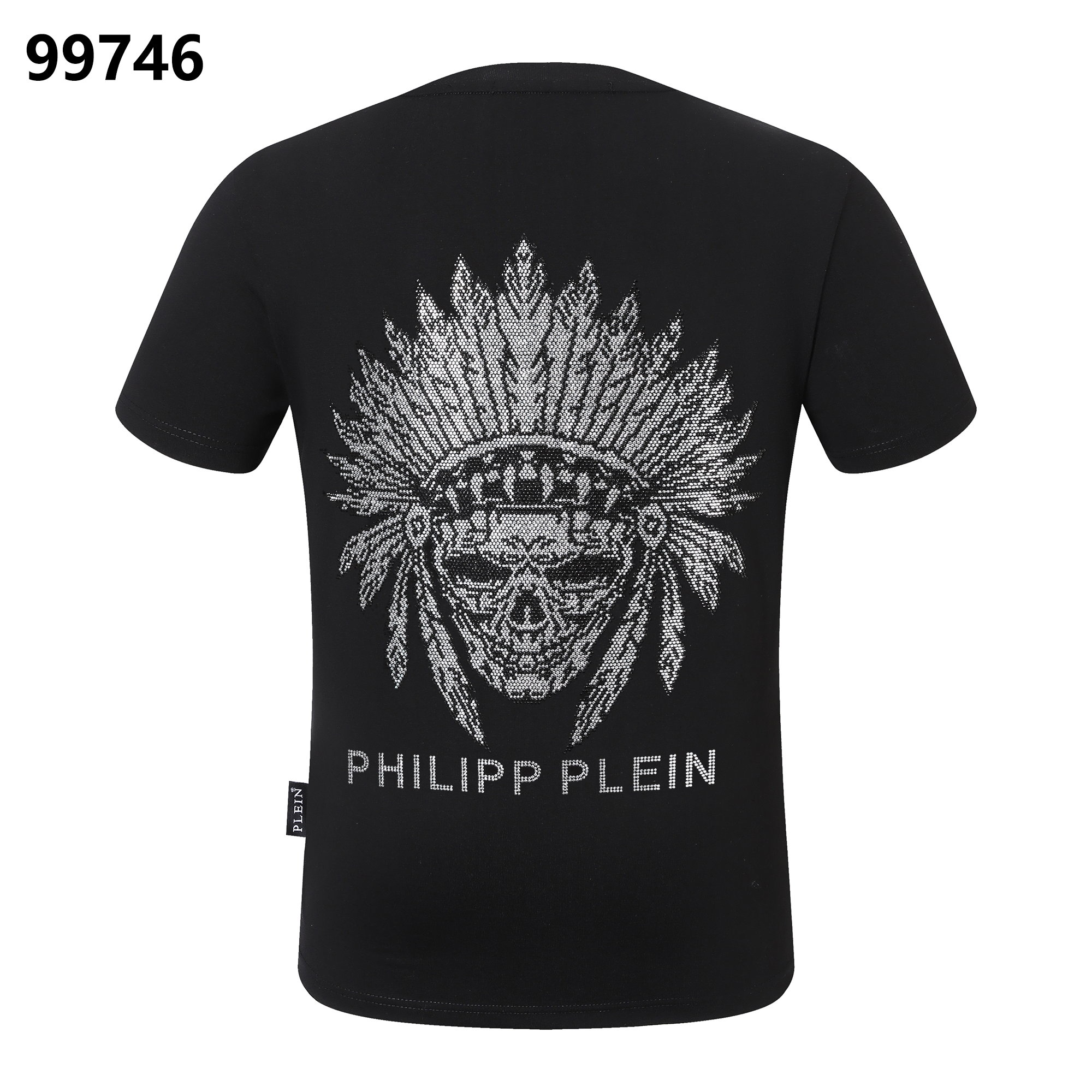 PHILIPP PLEIN 그라데이션 프린트 스컬 크루넥 티셔츠