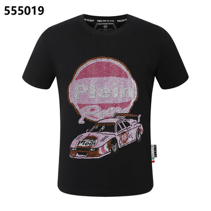PHILIPP PLEIN Pink Race Car Print Crew Neck T-Shirt