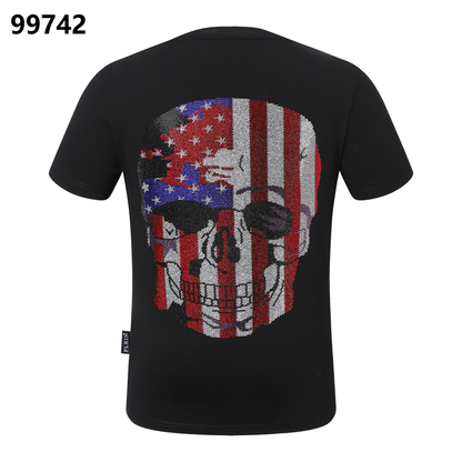 PHILIPP PLEIN Rundhals-T-Shirt Skull America