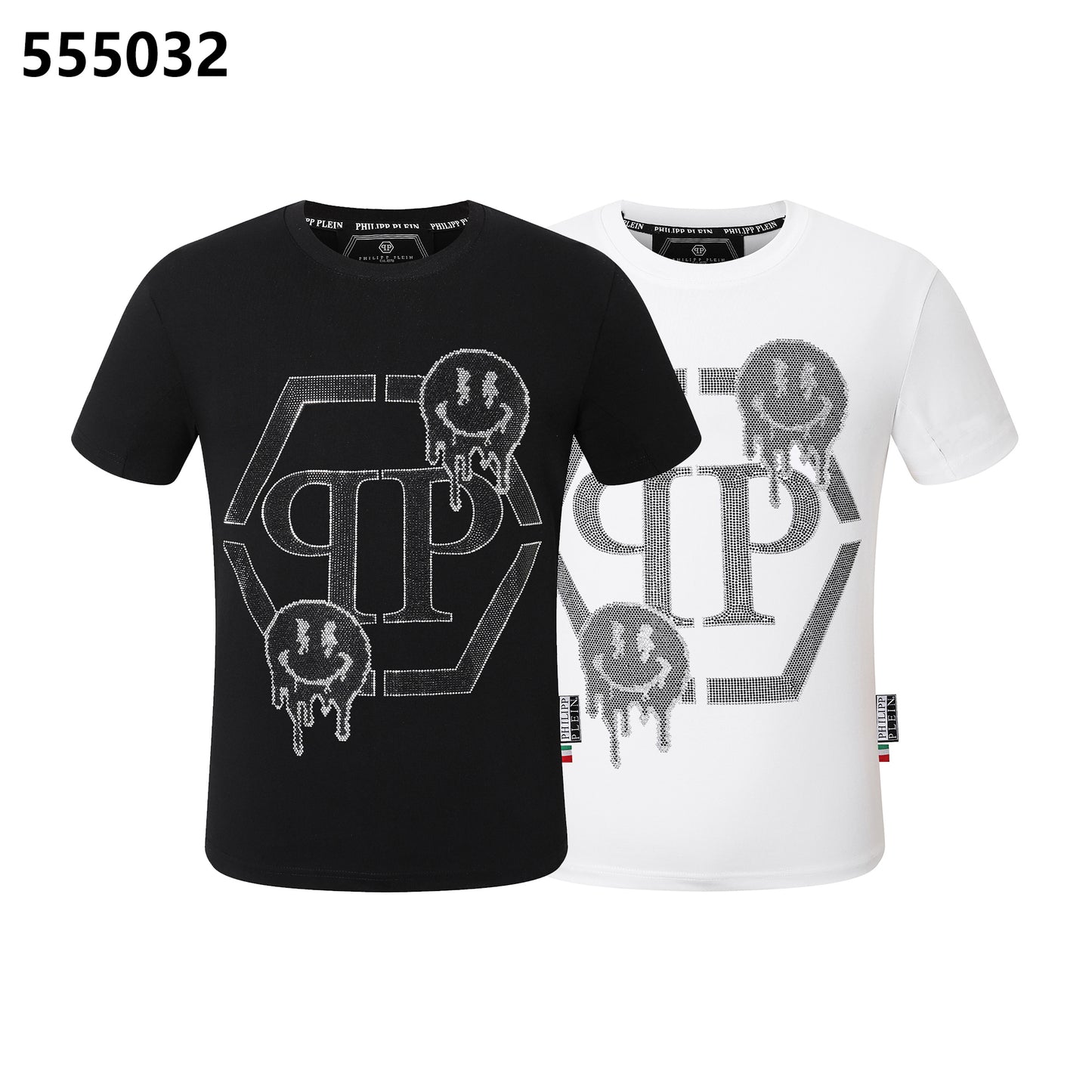 PHILIPP PLEIN Rundhals-T-Shirt mit Cartoon-Smiley-Design