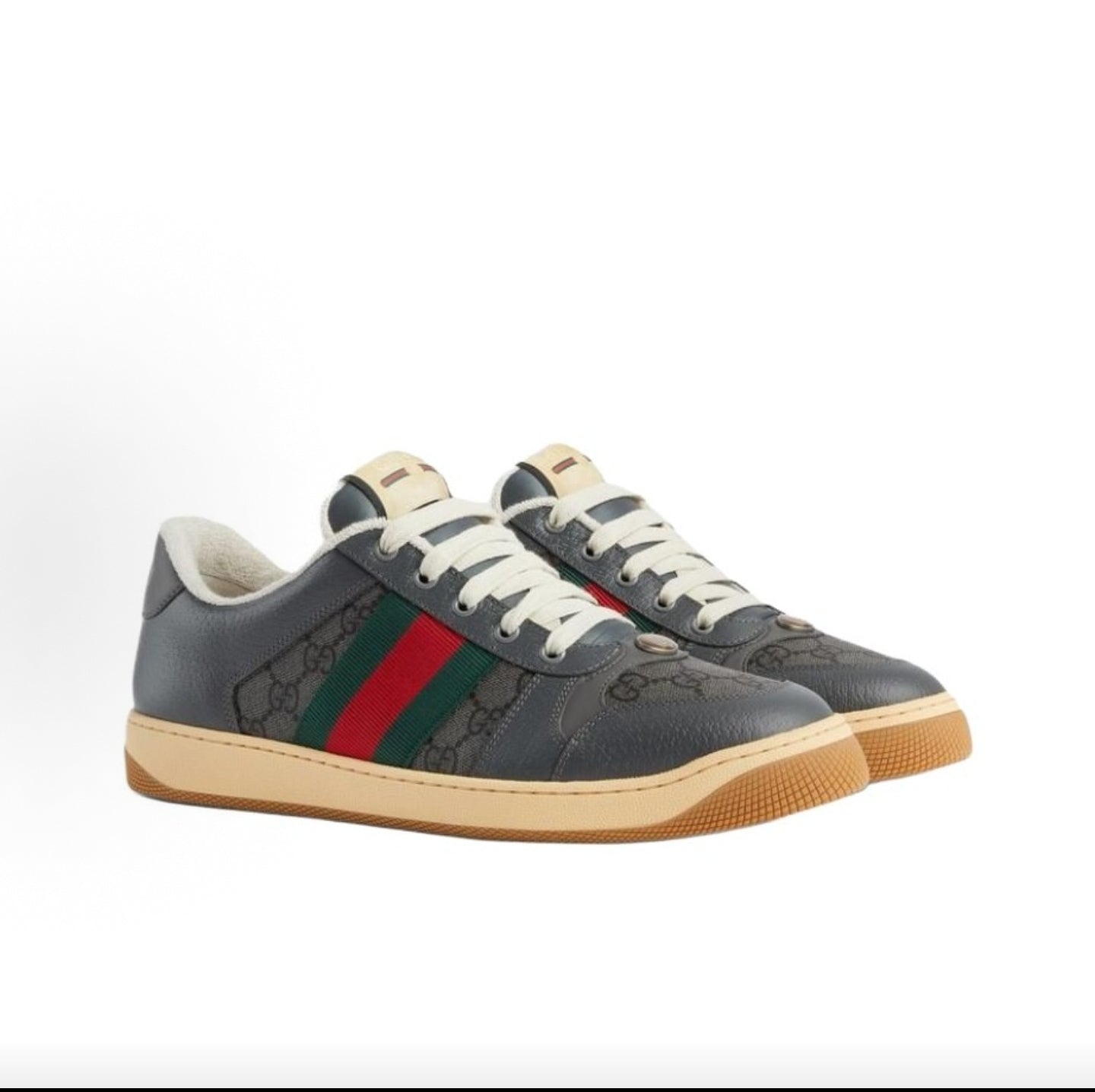 GUCCI Screener “Dirty” Sneakers, Canvas, Men's, Gray