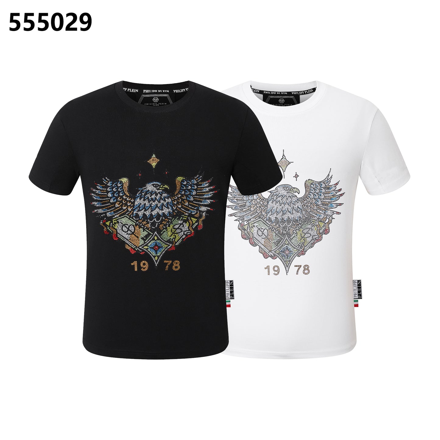 PHILIPP PLEIN Round-Neck T-Shirt with Eagle Design
