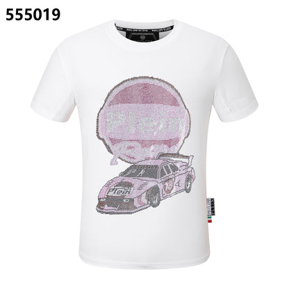 PHILIPP PLEIN Pink Race Car Print Crew Neck T-Shirt